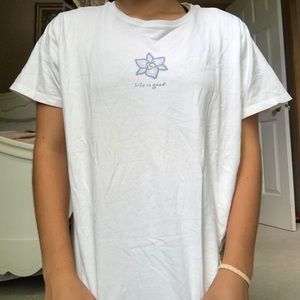 Women’s life is good white t-shirt with flower